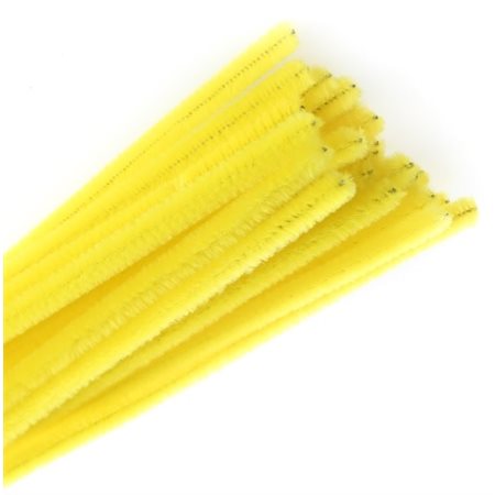 Chenilles couleur JAUNE 6mm - 100 / pqt 