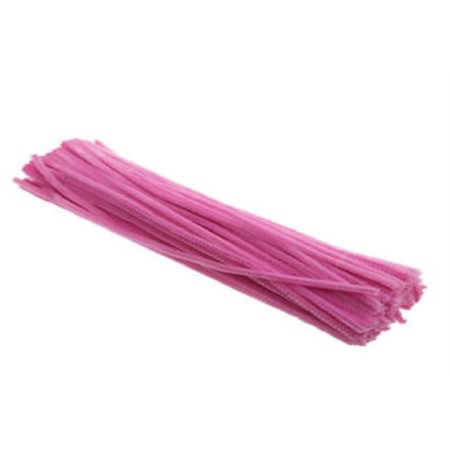 Chenilles couleur ROSE 6mm - 100 / pqt 