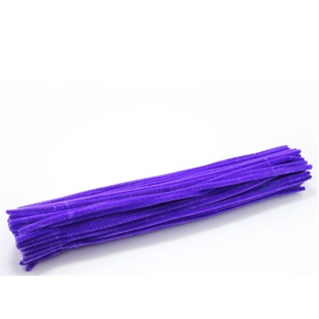 Chenilles couleur VIOLET 6mm - 100 / pqt 