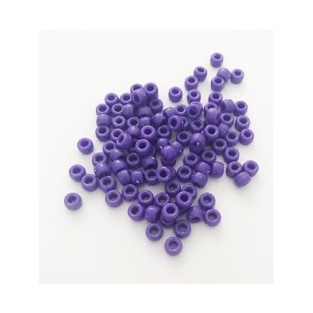 Perles de plastique Pony Opaque, VIOLET 9mm 1000 / pqt