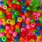 Perles de plastique Pony Opaque FLUO, couleurs assorties 9mm 1000 / pqt