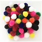 Pompons couleurs Régulières assorties 1 / 2" (13mm) 100 / pqt