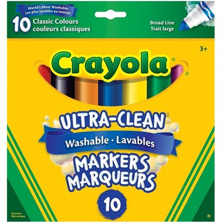 Marqueurs Originales lavables Crayola, conique large - 10 / Bte