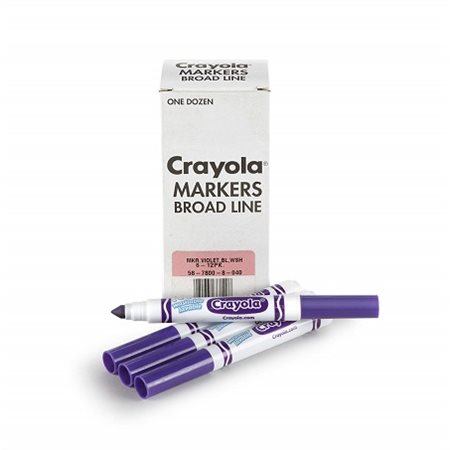 Marqueurs VIOLET lavables Crayola, conique large - 12 / Bte