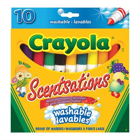 Marqueurs Scentsations lavables Crayola, conique large - 10 / Bte