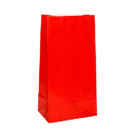 Sacs de papier couleur ROUGE - 12 / Pqt