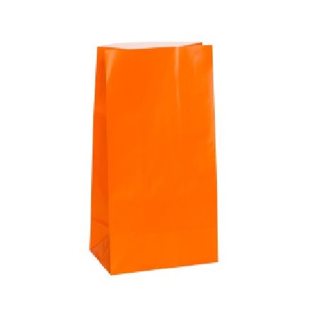 Sacs de papier couleur ORANGE - 12 / Pqt