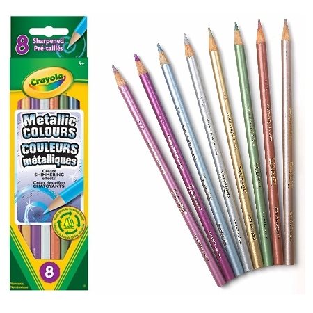 Crayons de couleur Métalliques Crayola - 8 / Bte