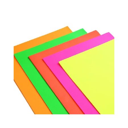 Carton Bristol FLUORESCENT 4 plis  22"X28" (55.9X71.1cm) ASSORTIES (50 / Pqt)