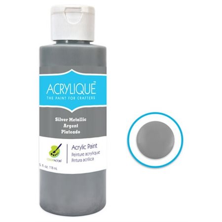 Peinture acrylique ARGENT MÉTALLIQUE (118ML)