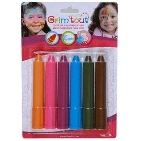 Crayons de maquillage Grim'Sticks, sans Paraben couleurs Secondaires, 6 crayons